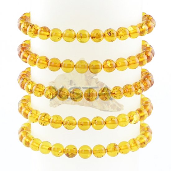 Cognac round beads amber bracelet
